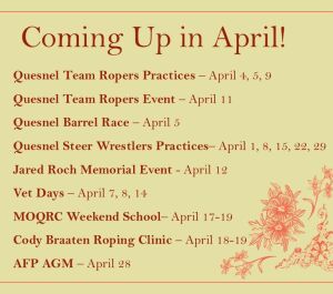 What's Happening at Alex Fraser Park in April!